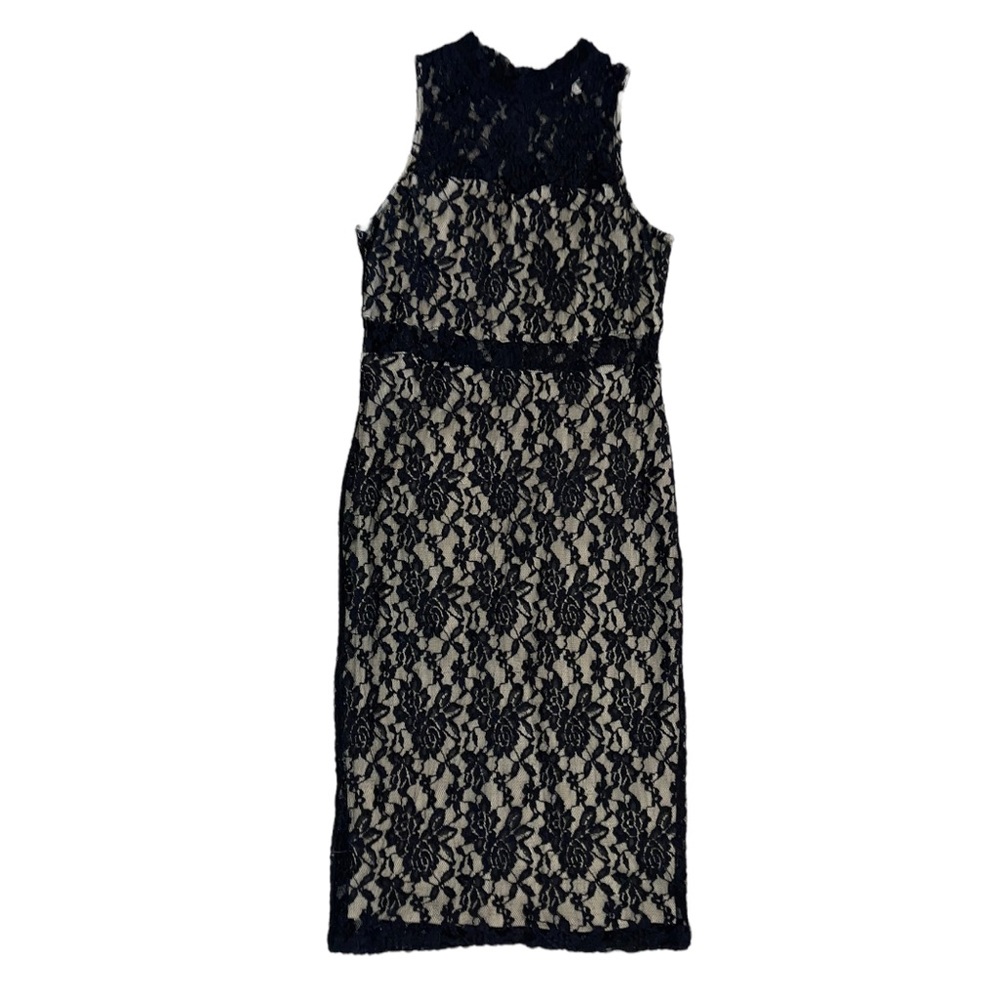 Love, Fire Women’s Black & Nude Lined Lace Dress Size Large